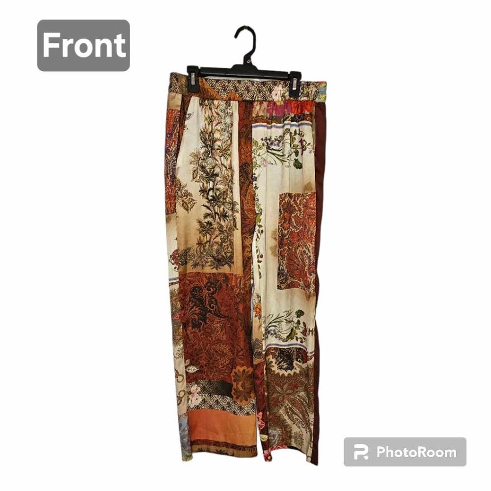 Zara Multicolored Patchwork Printed Pants/Trouser… - image 1